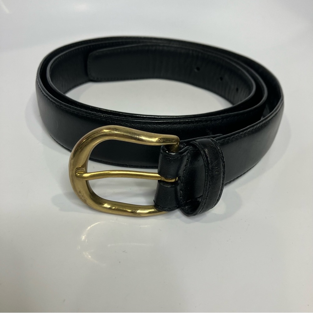 Burberry black leather belt with hidden zipper genuine leather menโs size 44โ